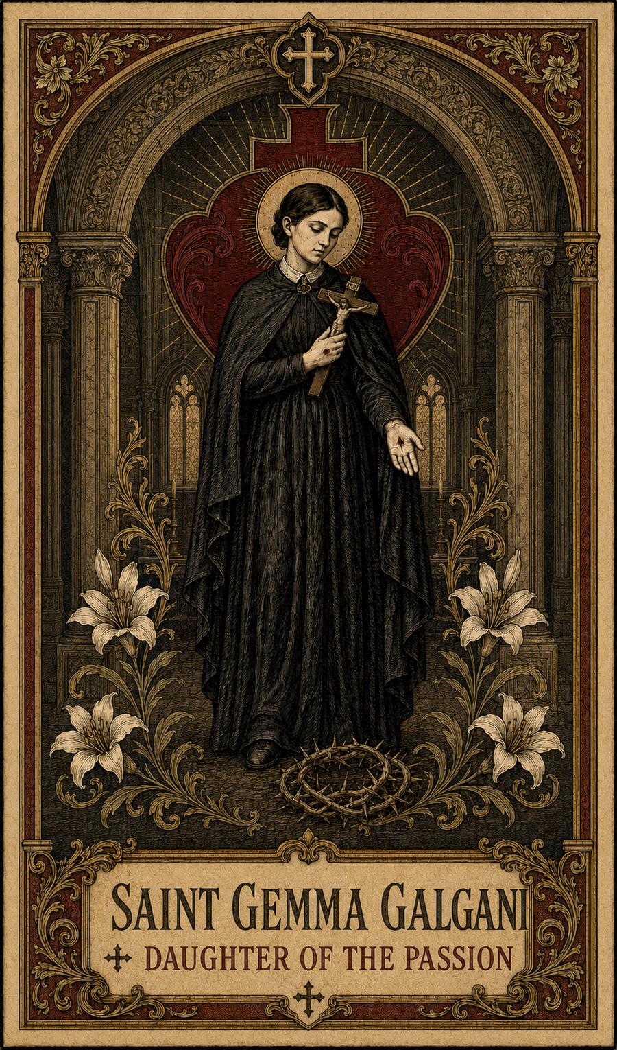 St. Gemma Galgani Prayer Card — Daughter of the Passion