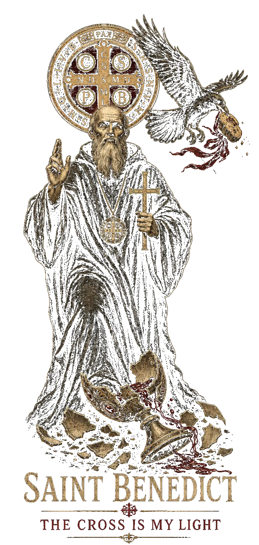 Saint Benedict apparel artwork